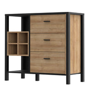 High Rock 3 Drawer Display Chest in Matt Black/Riviera Oak – image 3