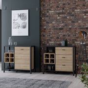 High Rock 3 Drawer Display Chest in Matt Black/Riviera Oak – image 5