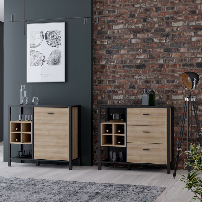 High Rock 3 Drawer Display Chest in Matt Black/Riviera Oak – image 5