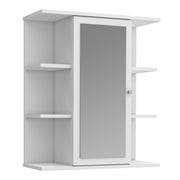 Ipsarion Hanging Cupboard with 1 Mirror Door, 6 Shelves & Silver Handle in White – image 1