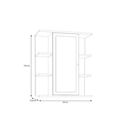 Ipsarion Hanging Cupboard with 1 Mirror Door, 6 Shelves & Silver Handle in White – image 7
