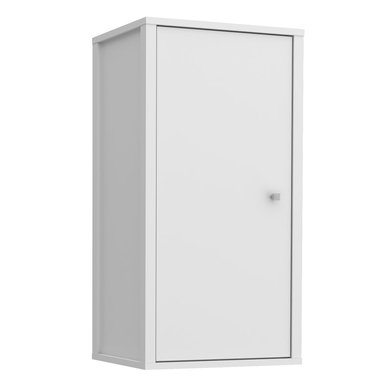 Ipsarion Hanging Cupboard with 1 Door & Silver Handle in White – image 1