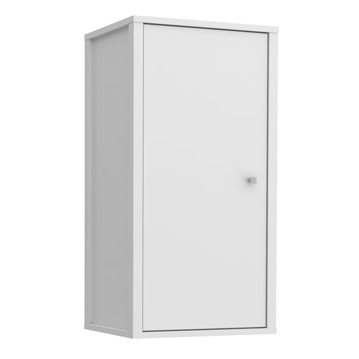Ipsarion Hanging Cupboard with 1 Door & Silver Handle in White – image 1