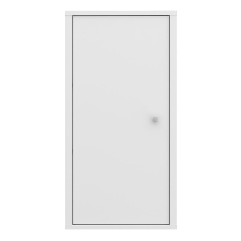 Ipsarion Hanging Cupboard with 1 Door & Silver Handle in White – image 2