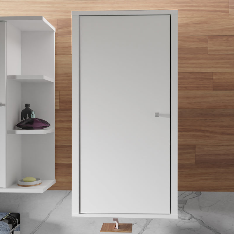 Ipsarion Hanging Cupboard with 1 Door & Silver Handle in White – image 5