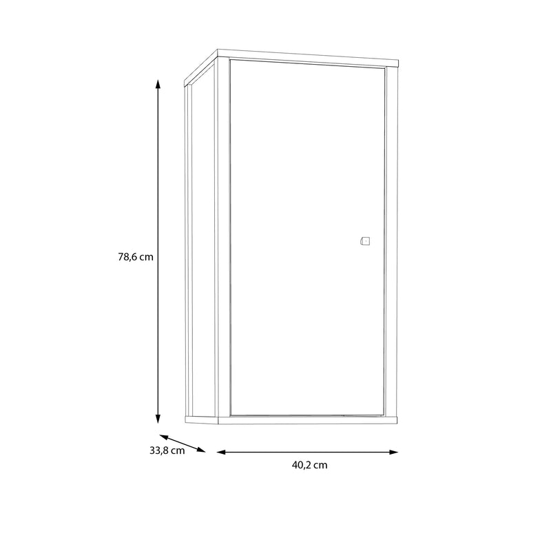 Ipsarion Hanging Cupboard with 1 Door & Silver Handle in White – image 8