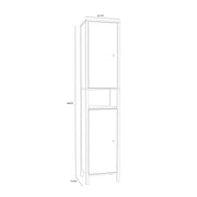 Ipsarion High Cupboard with 2 Doors & Silver Handles in White – image 10