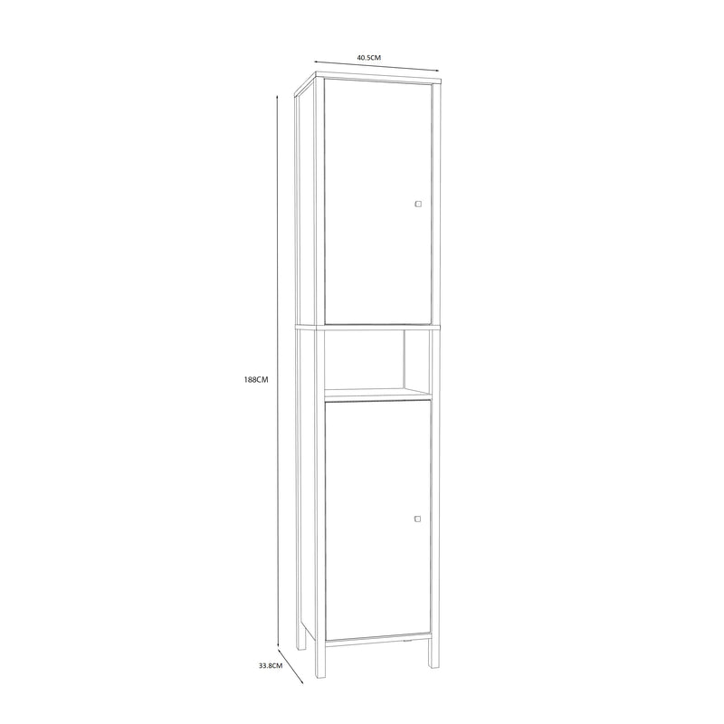 Ipsarion High Cupboard with 2 Doors & Silver Handles in White – image 10