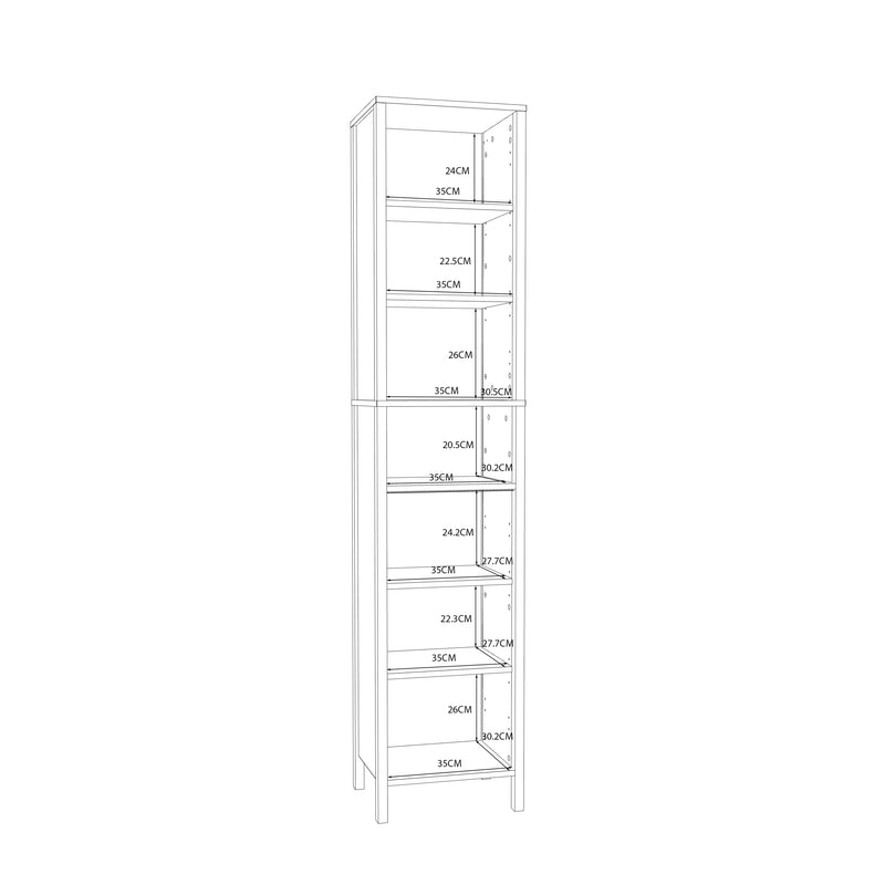 Ipsarion High Cupboard with 2 Doors & Silver Handles in White – image 11