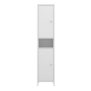 Ipsarion High Cupboard with 2 Doors & Silver Handles in White – image 2