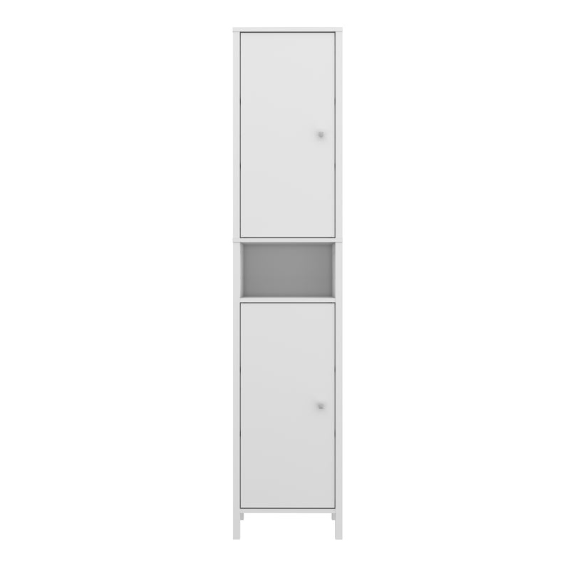 Ipsarion High Cupboard with 2 Doors & Silver Handles in White – image 2