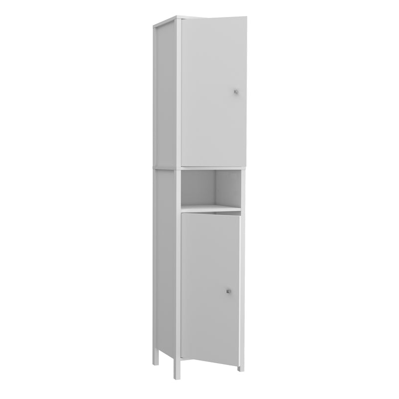 Ipsarion High Cupboard with 2 Doors & Silver Handles in White – image 3