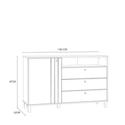 Grafton 1 Door 3 Drawer Chest In Cream and Oak – image 11
