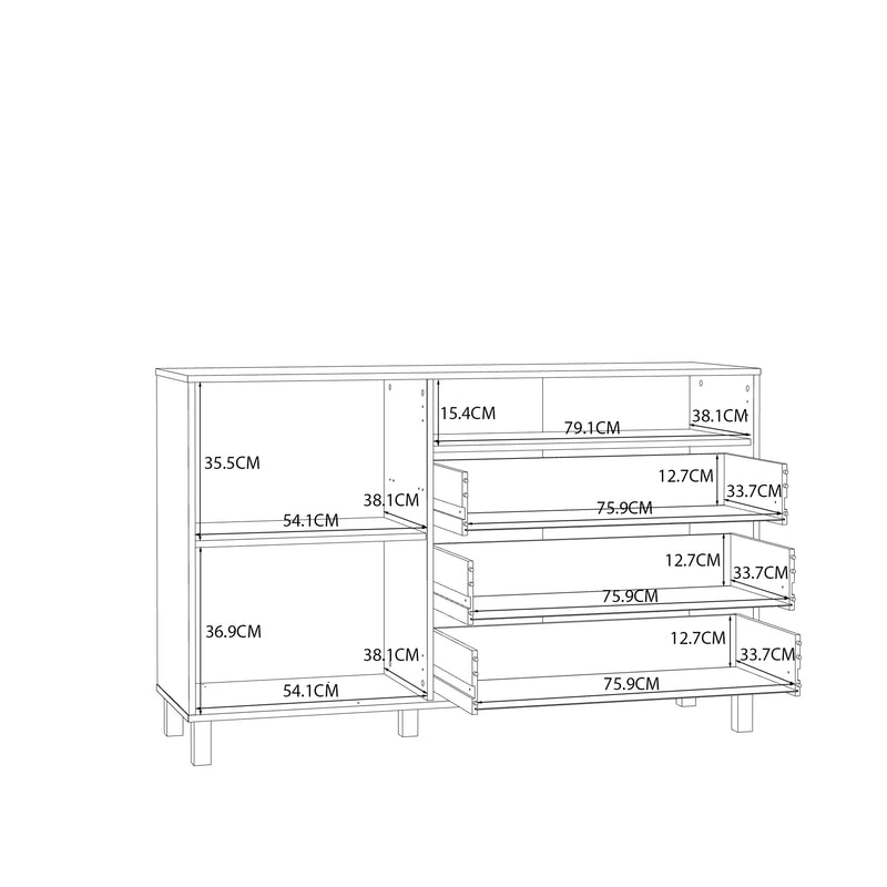 Grafton 1 Door 3 Drawer Chest In Cream and Oak – image 12