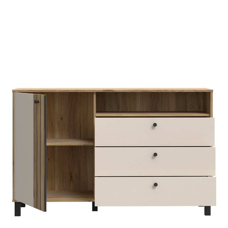 Grafton 1 Door 3 Drawer Chest In Cream and Oak – image 4