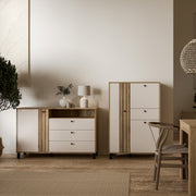 Grafton 1 Door 3 Drawer Chest In Cream and Oak – image 6