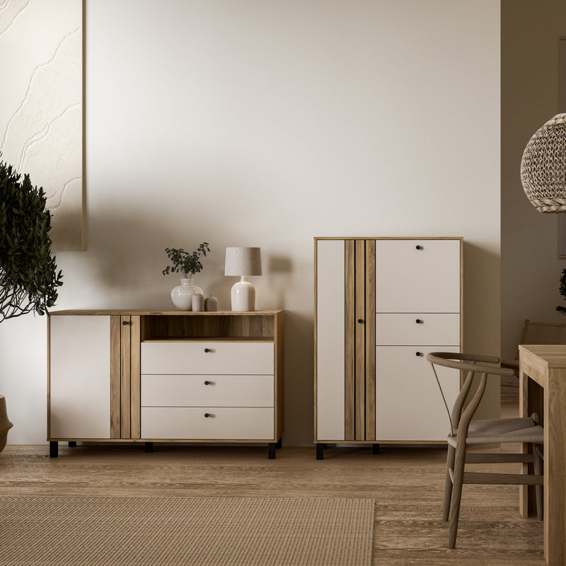 Grafton 1 Door 3 Drawer Chest In Cream and Oak – image 6