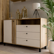 Grafton 1 Door 3 Drawer Chest In Cream and Oak – image 8