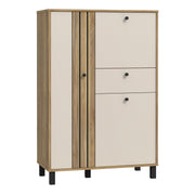 Grafton 3 Door 1 Drawer Cabinet In Cream and Oak – image 1