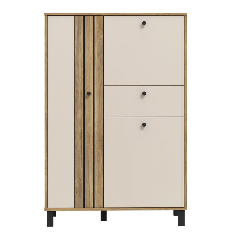Grafton 3 Door 1 Drawer Cabinet In Cream and Oak – image 2