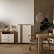 Grafton 3 Door 1 Drawer Cabinet In Cream and Oak – image 5