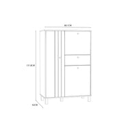 Grafton 3 Door 1 Drawer Cabinet In Cream and Oak – image 9