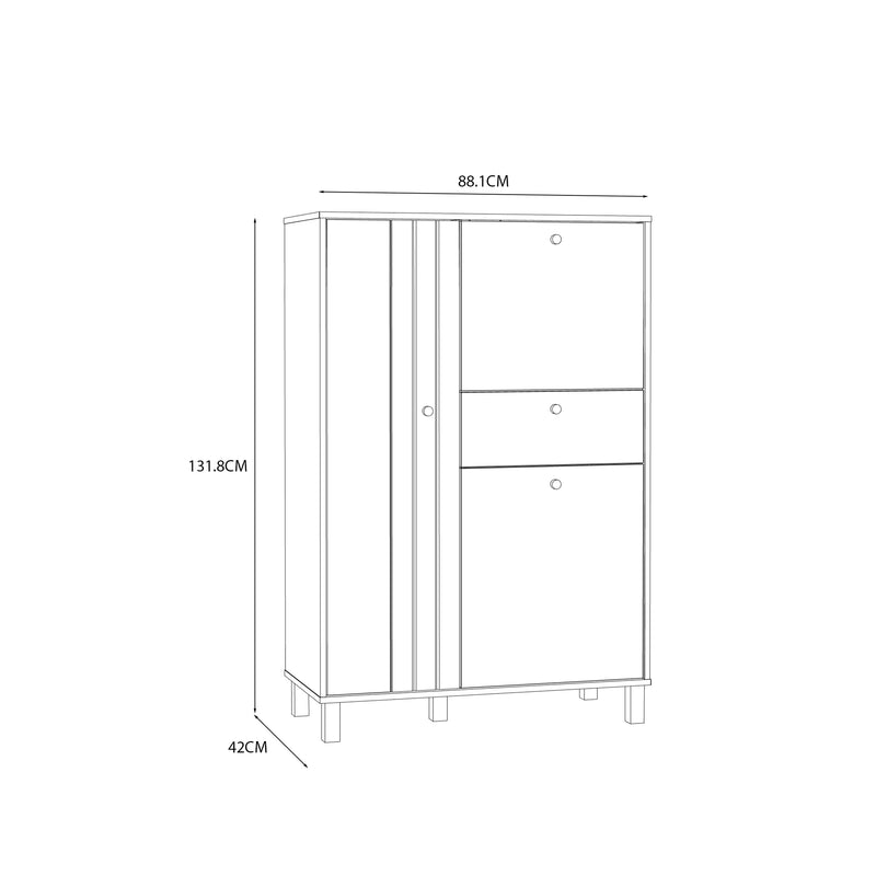 Grafton 3 Door 1 Drawer Cabinet In Cream and Oak – image 9