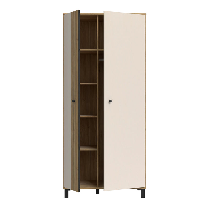 Grafton 2 Door Wardrobe In Cream and Oak – image 4