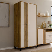 Grafton 2 Door Wardrobe In Cream and Oak – image 7