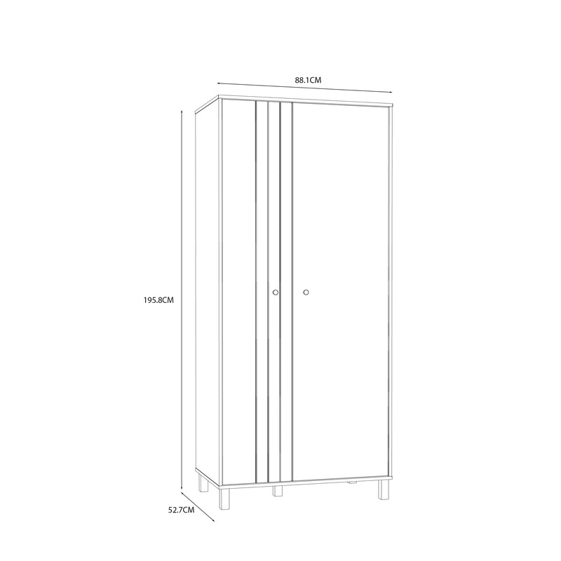 Grafton 2 Door Wardrobe In Cream and Oak – image 8