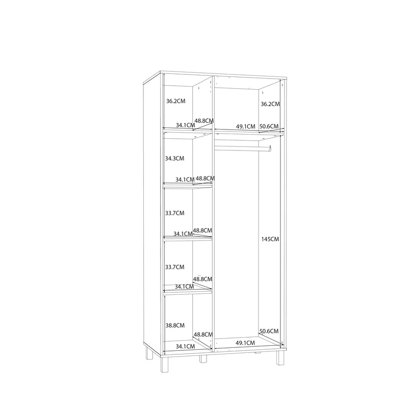 Grafton 2 Door Wardrobe In Cream and Oak – image 9