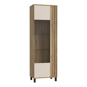 Grafton Glass Door Display Cabinet in Cream and Oak – image 1