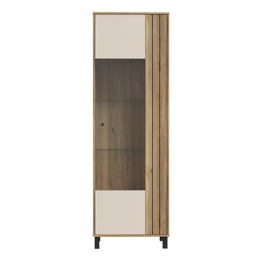 Grafton Glass Door Display Cabinet in Cream and Oak – image 2