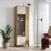 Grafton Glass Door Display Cabinet in Cream and Oak – image 5