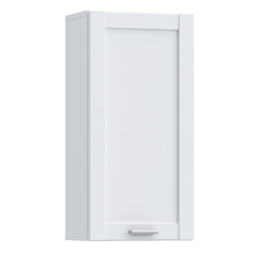 Lokko Hanging Cupboard with 1 Door & Silver Handle in White – image 1
