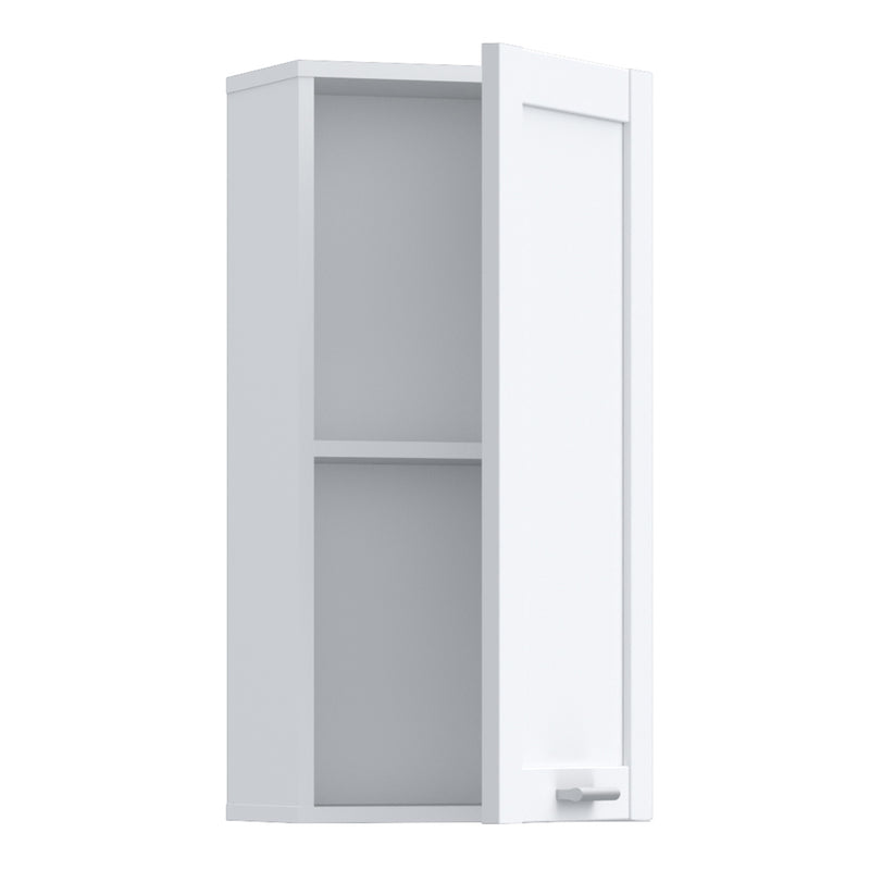Lokko Hanging Cupboard with 1 Door & Silver Handle in White – image 3
