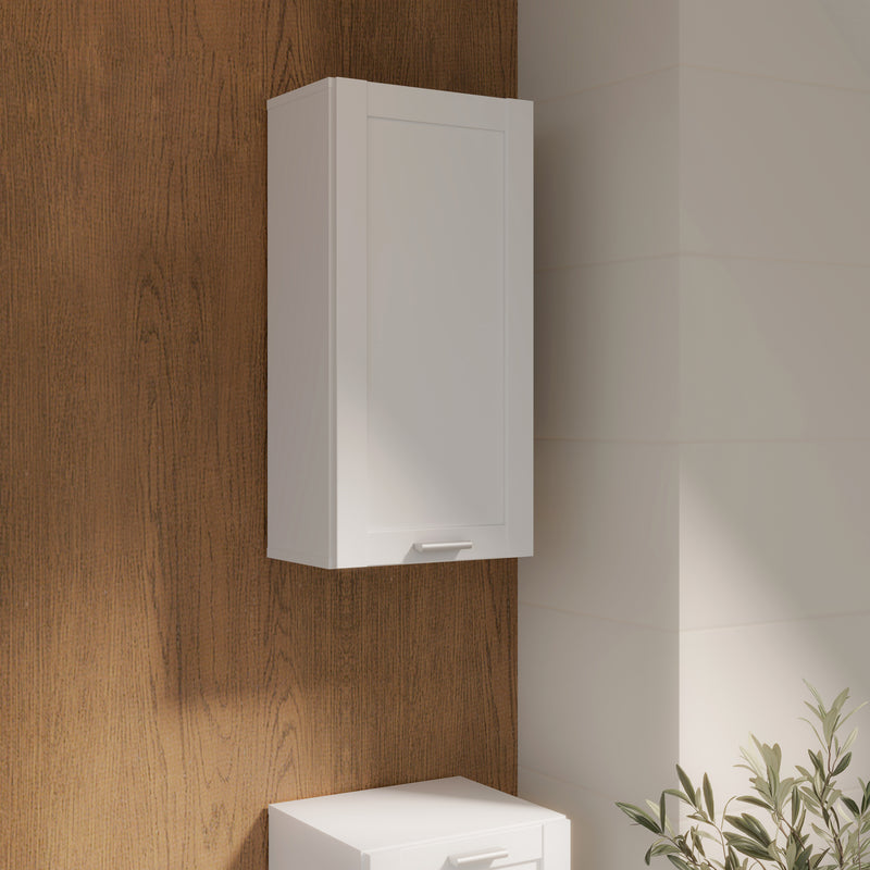 Lokko Hanging Cupboard with 1 Door & Silver Handle in White – image 5