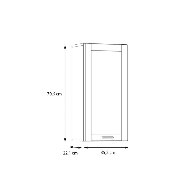 Lokko Hanging Cupboard with 1 Door & Silver Handle in White – image 8