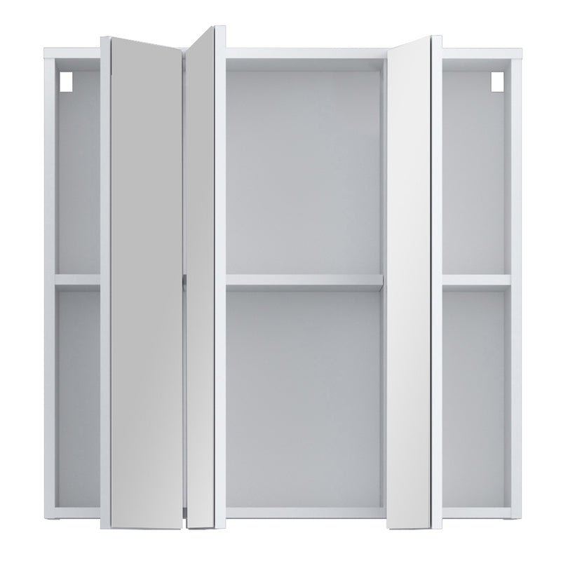 Lokko Hanging Cupboard with 3 Mirror Doors in White – image 4