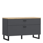 Klara TV Unit with 1 Drawer 1 Flip Door in Grey and Oak – image 1