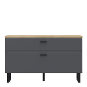 Klara TV Unit with 1 Drawer 1 Flip Door in Grey and Oak – image 2