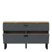 Klara TV Unit with 1 Drawer 1 Flip Door in Grey and Oak – image 4