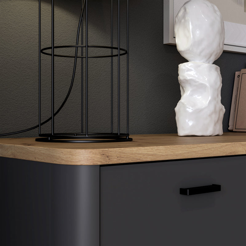 Klara TV Unit with 1 Drawer 1 Flip Door in Grey and Oak – image 6