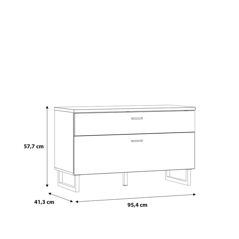 Klara TV Unit with 1 Drawer 1 Flip Door in Grey and Oak – image 7