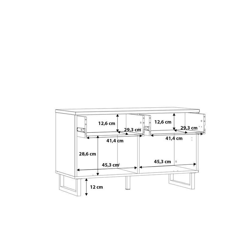 Klara TV Unit with 1 Drawer 1 Flip Door in Grey and Oak – image 8