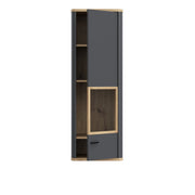 Klara Display Cabinet with 1 Glass Door in Grey and Oak inc LED Lighting – image 4