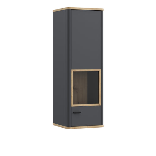 Klara Display Cabinet with 1 Glass Door in Grey and Oak – image 1