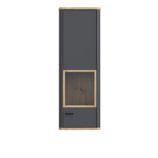 Klara Display Cabinet with 1 Glass Door in Grey and Oak – image 2