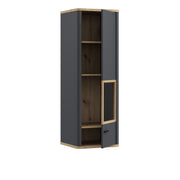 Klara Display Cabinet with 1 Glass Door in Grey and Oak – image 3
