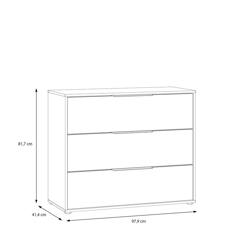 Orkney 3 Drawer Chest in Mauvella Oak – image 9